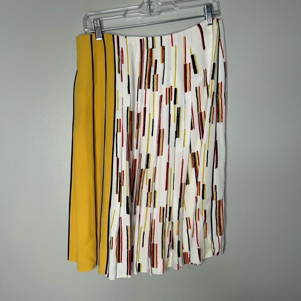 Prada Printed Striped Pleated Skirt - Picture 3 of 8